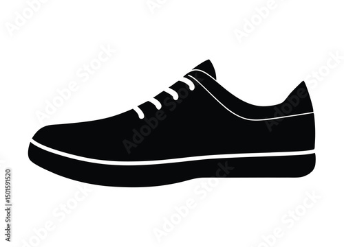 silhouette shoe icon vector footwear flat design illustration.