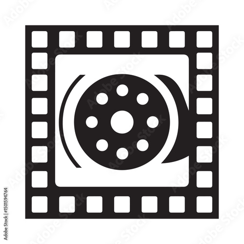 Film Strip Icon Isolated Transparent Background, Photo Frame, Video Roll, Tape Vector Silhouettes.