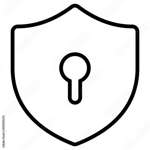 Shield keyhole icon logo line