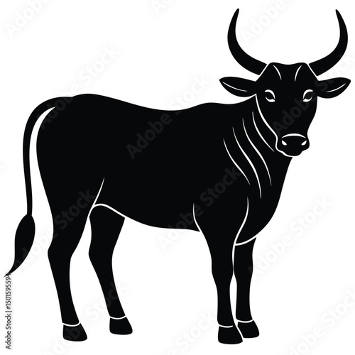 zebu vector sihouettee