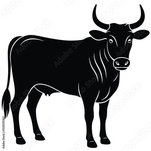 zebu vector sihouettee