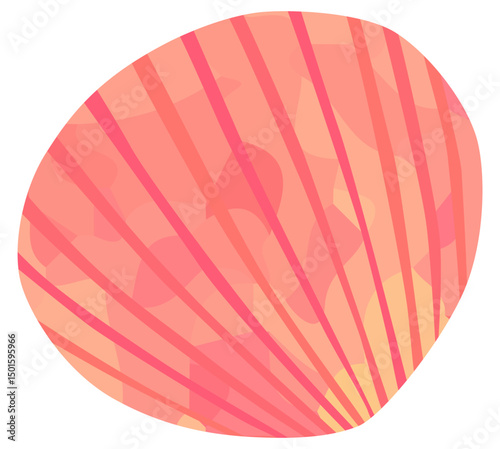 二枚貝のイラスト 貝殻 ピンク色 ベクター素材