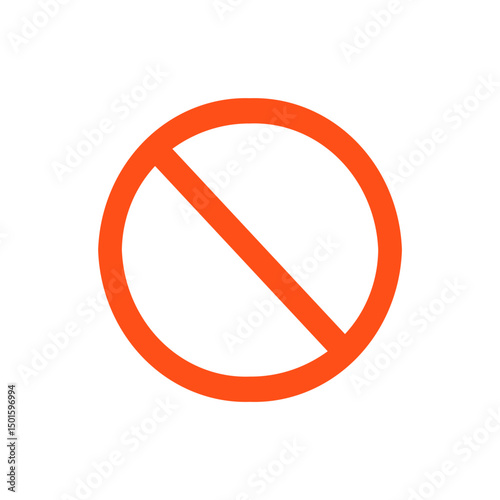Ban Sign vector illustration, Prohibited circle sign, Ban icon isolated, Prohibition red icon, Red circle with cross line symbol. Caution frame symbol. Forbidden stop sign, Red cross symbol isolated.