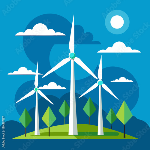 wind turbines on the horizon