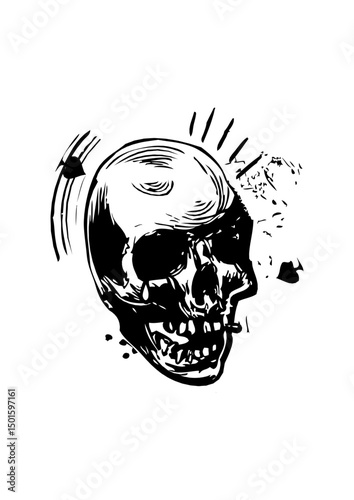 tete de mort tattoo crane tatouage dessin  