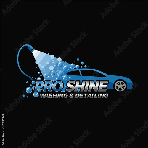 car detailing service logo emblem, sticker polisher car illustration vector graphic design template