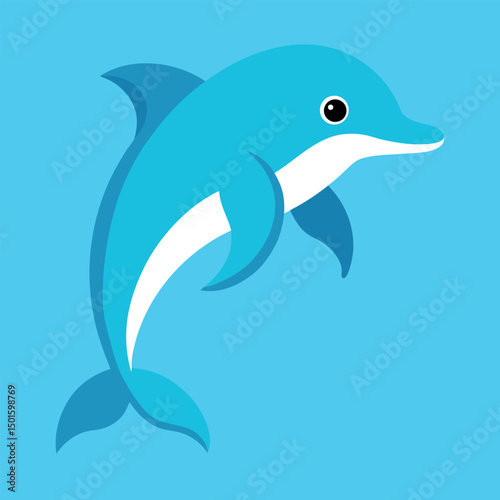  Bottlenose dolphin vector art illustration.