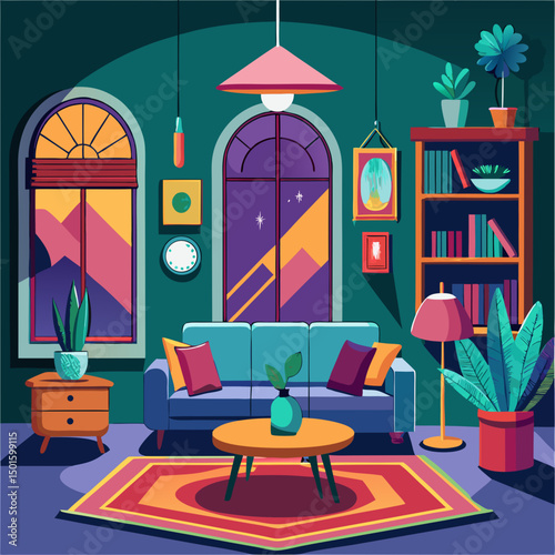 living room with a window