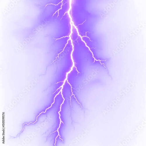 Purple Lightning Bolt: An electric purple lightning bolt streaks across a light background, showcasing its vibrant energy and power.