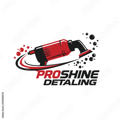 car detailing service logo emblem, sticker polisher car illustration vector graphic design template