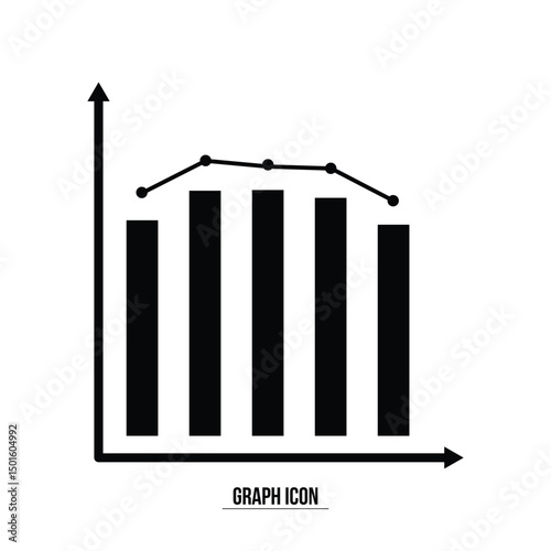 Business graphs and charts icons. Statistics and analytics vector icon. Statistic and data, charts diagrams, money, down or up arrow. Vector illustration in eps 10.