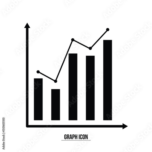Business graphs and charts icons. Statistics and analytics vector icon. Statistic and data, charts diagrams, money, down or up arrow. Vector illustration in eps 10.