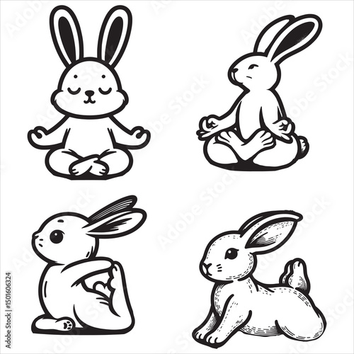 Rabbit Yoga Svg Bundle