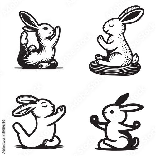 Rabbit Yoga Svg Bundle photo