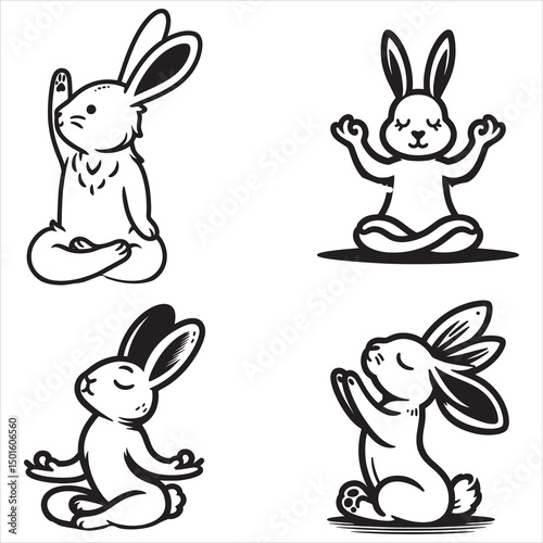 Rabbit Yoga Svg Bundle photo