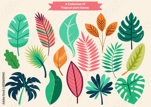 Tropical Plant Leaves Collection – 12 Stunning Botanical Illustrations for Nature Lovers