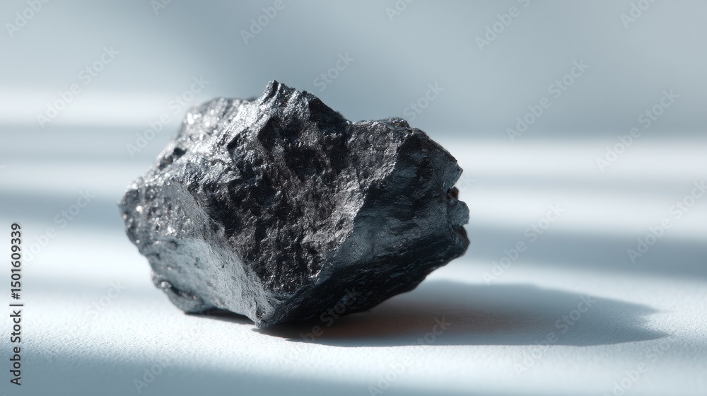 Naklejka premium Close-up of graphite mineral showing dark gray