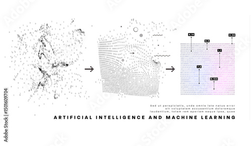 Black and white Internet technology particles, advanced network big data poster templates, vector background materials