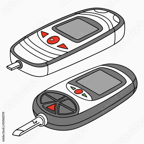 Creative Glucometer Vector Illustration | Modern and Clean Design for Diabetes Monitoring, Health Apps, and Medical Technology Projects