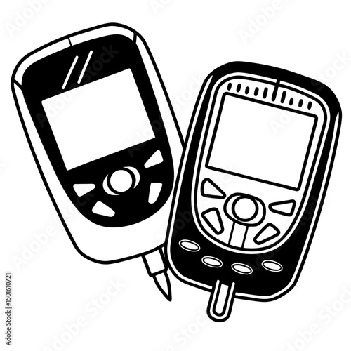 Creative Glucometer Vector Illustration | Modern and Clean Design for Diabetes Monitoring, Health Apps, and Medical Technology Projects