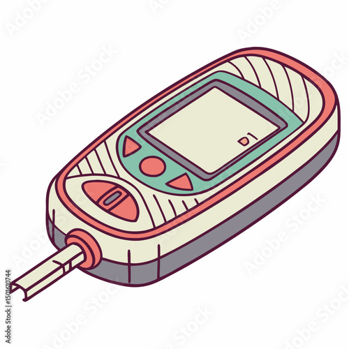 Creative Glucometer Vector Illustration | Modern and Clean Design for Diabetes Monitoring, Health Apps, and Medical Technology Projects