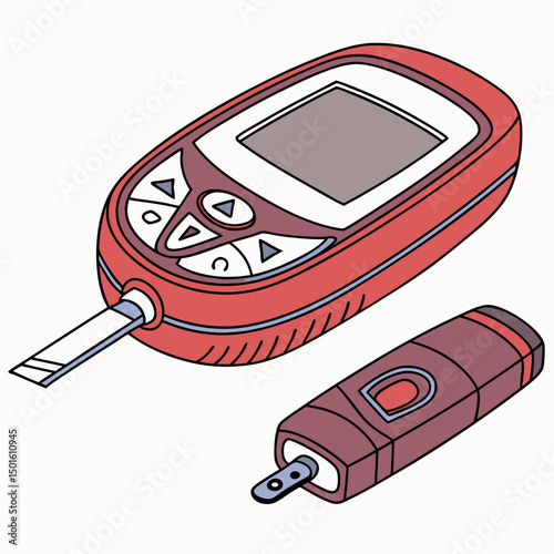 Creative Glucometer Vector Illustration | Modern and Clean Design for Diabetes Monitoring, Health Apps, and Medical Technology Projects