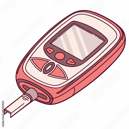 Creative Glucometer Vector Illustration | Modern and Clean Design for Diabetes Monitoring, Health Apps, and Medical Technology Projects