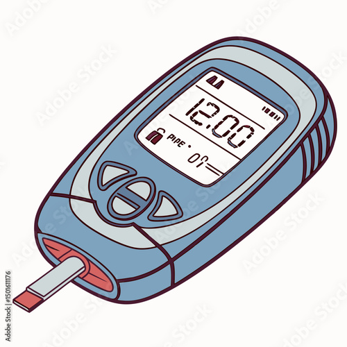 Creative Glucometer Vector Illustration | Modern and Clean Design for Diabetes Monitoring, Health Apps, and Medical Technology Projects