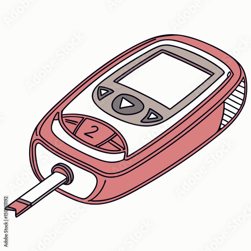 Creative Glucometer Vector Illustration | Modern and Clean Design for Diabetes Monitoring, Health Apps, and Medical Technology Projects
