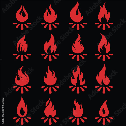 fire icons , fire icons set