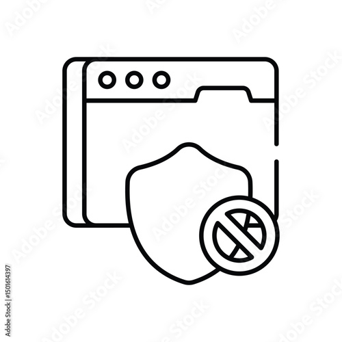 Ad Blocker icon vector stock illustration