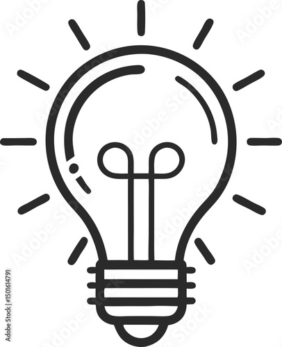 idea vector outline icon on white or transparent background