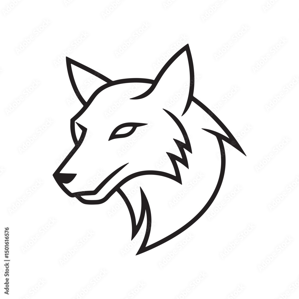 Obraz premium gray wolf silhouette vector art