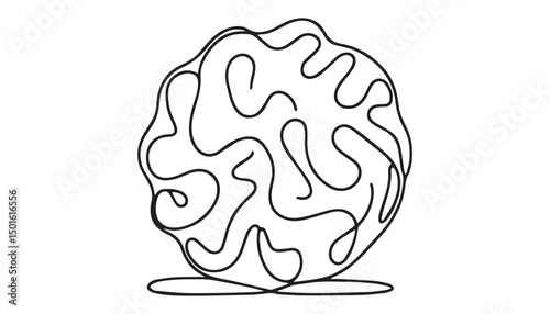 Continuous one single minimal line drawing cookies biscuit