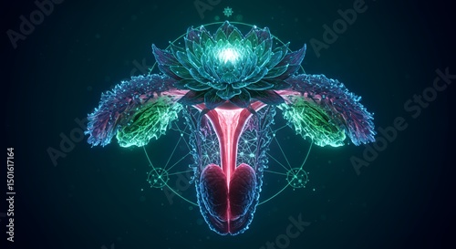 Sacred Geometry Female Reproductive System Art