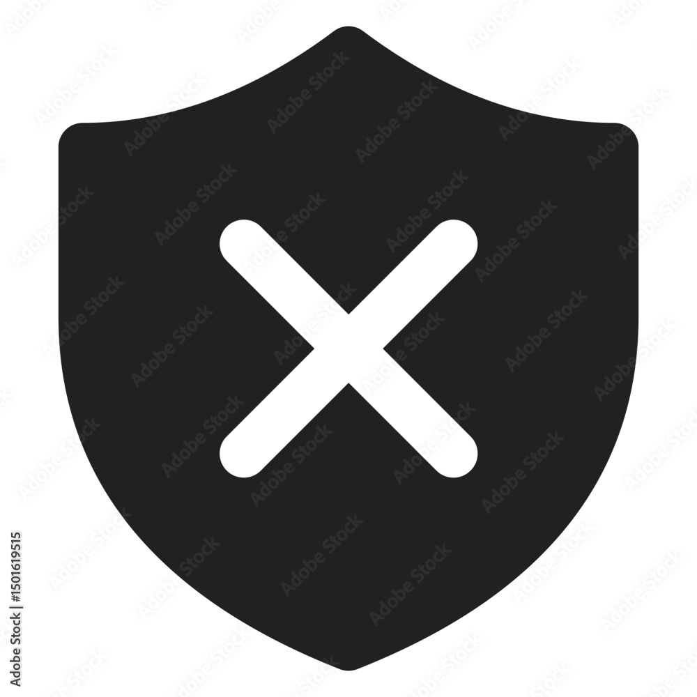 Obraz premium Shield dismiss logo symbol black