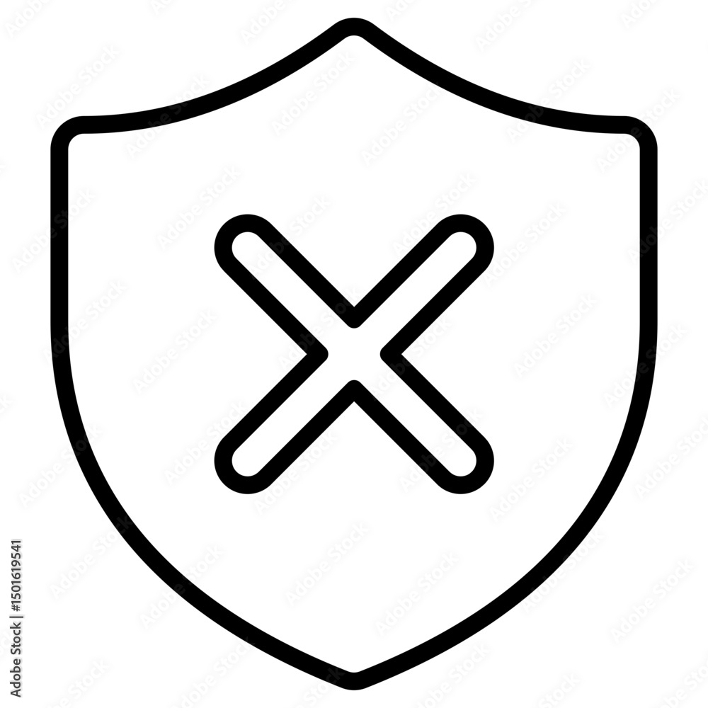 Obraz premium Shield dismiss logo symbol line