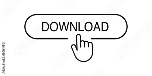 Download button, download icon vector isolated on white background.