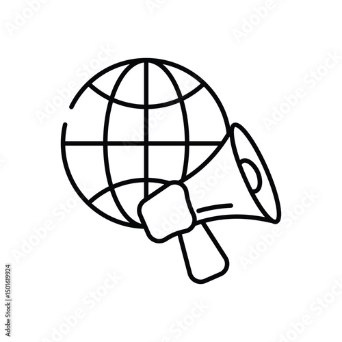 Global Marketing icon vector stock illustration