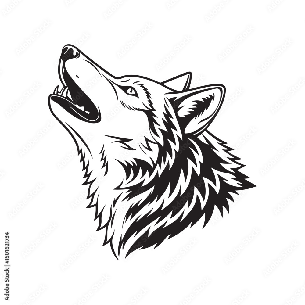 Obraz premium gray wolf silhouette vector art