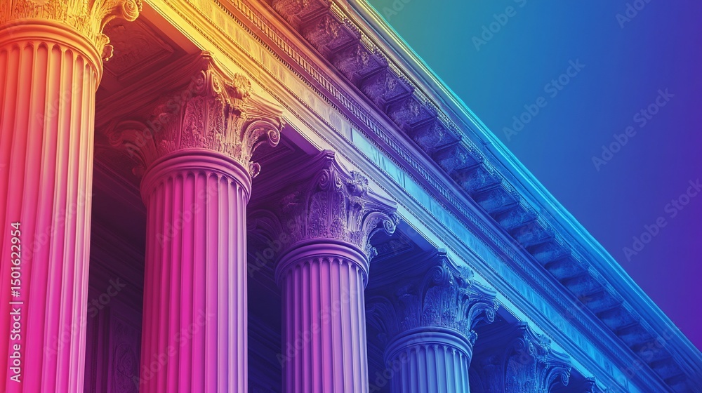 Obraz premium Vibrant Hues of Classical Architecture