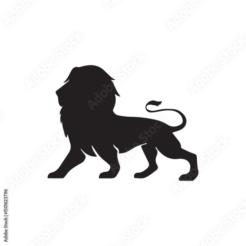 lion vector illustration black and white simple icon