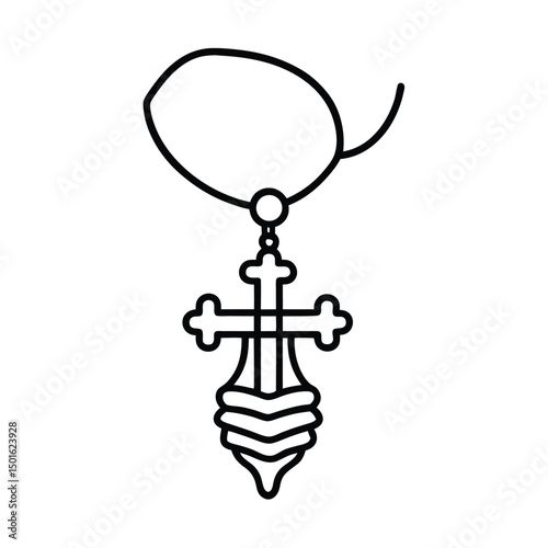 Vector illustration of a religious cross symbol with a stylized design