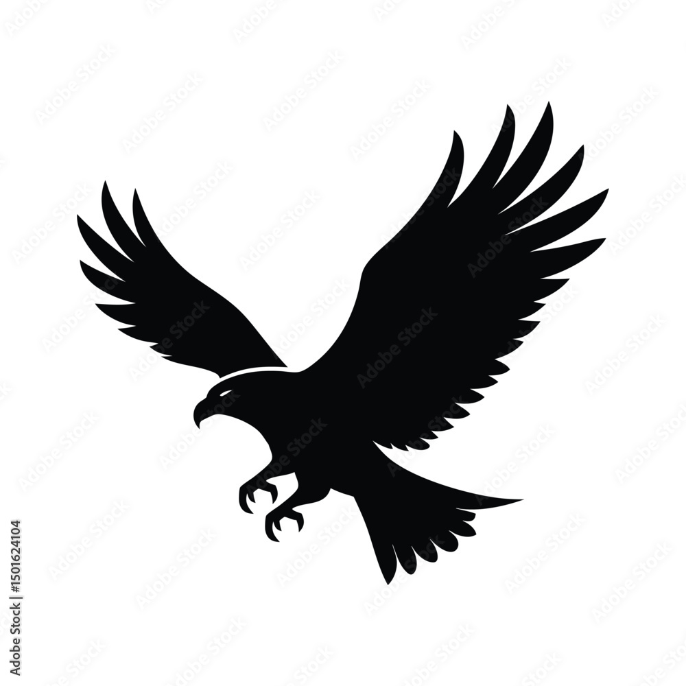 Obraz premium Gliding Eagle Smooth Grace Silhouette Vector