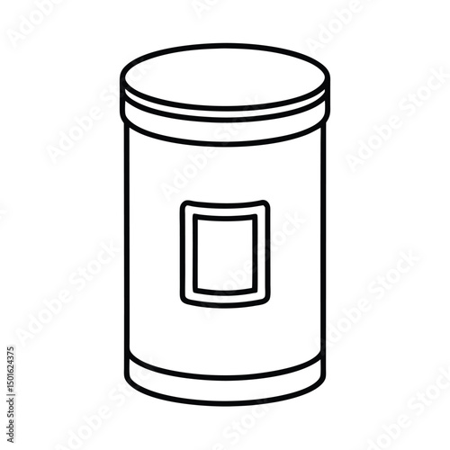 simple cylindrical tea tin vertical label
