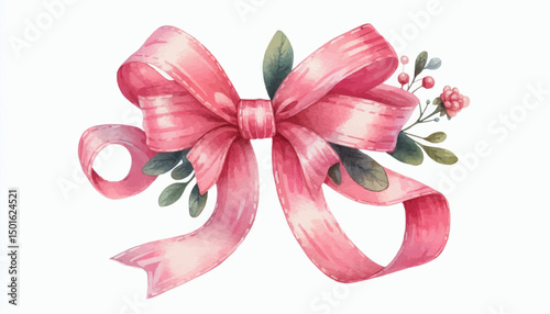 pink bow and ribbon