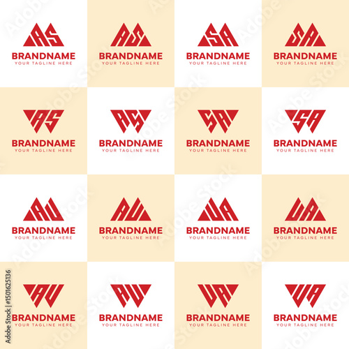 Letters MAS WAS MAU WAU AS AU Logo Set, suitable for any business