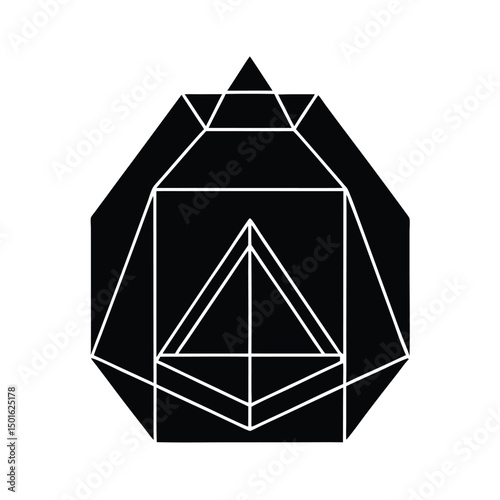 tea packaging with geometric lines and matte black