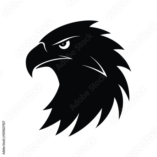 Hunting Eagle Head Sharp Vector Silhouette