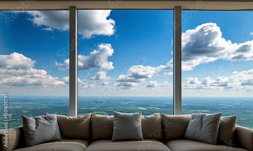 Clouds passing window in living room timelapse